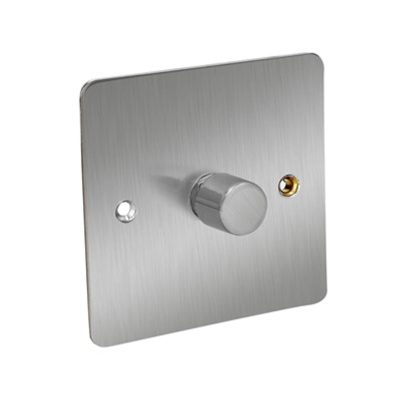 Flat Plate 150W LED 1 Gang 2 Way Dimmer Switch *Satin Chrome ** - Click Image to Close
